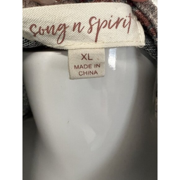 Song n Spirit Floral Hi Lo Top~Size XL~Multi Fall Color Roll Tab Sleeves L4 15 - Picture 9 of 11